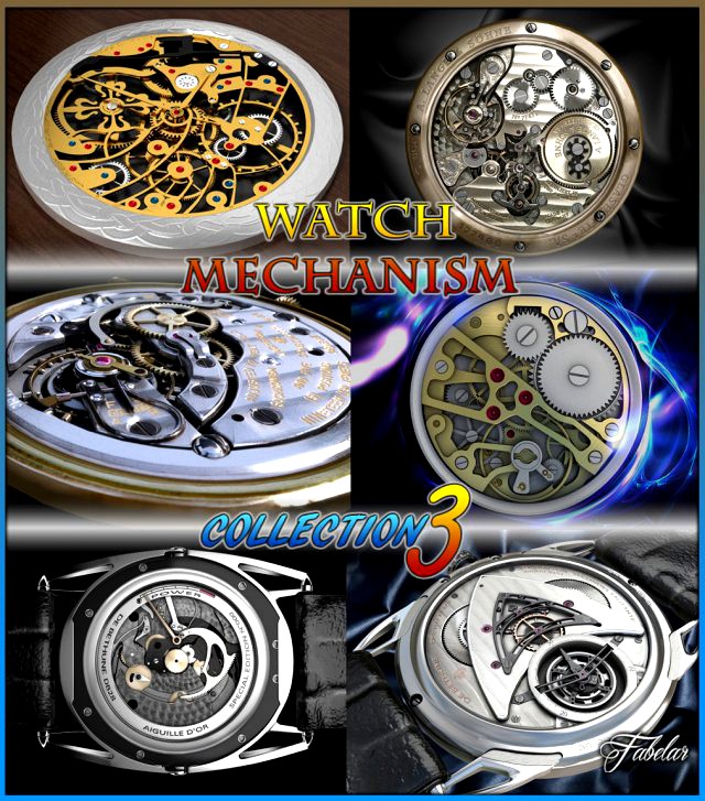 Watch mechanism coll 3 3D Model