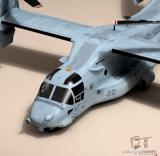 3D Models V22 Osprey US Marines 3D Model