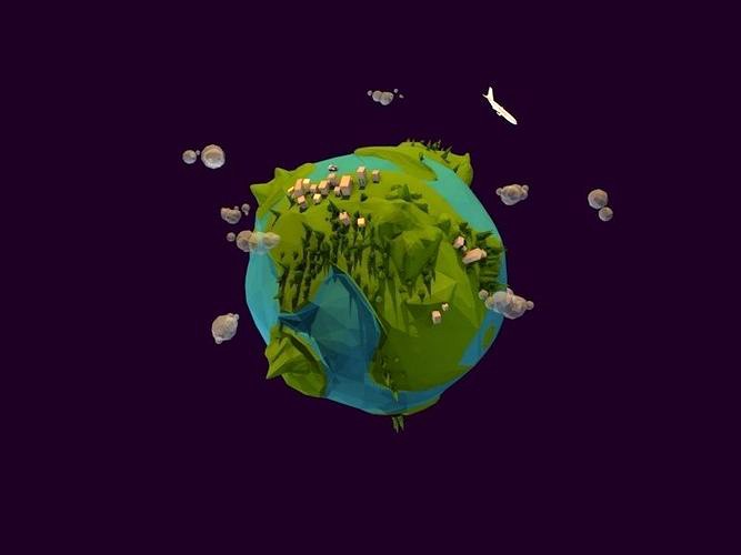 Low Poly Earth Game Ready UVW