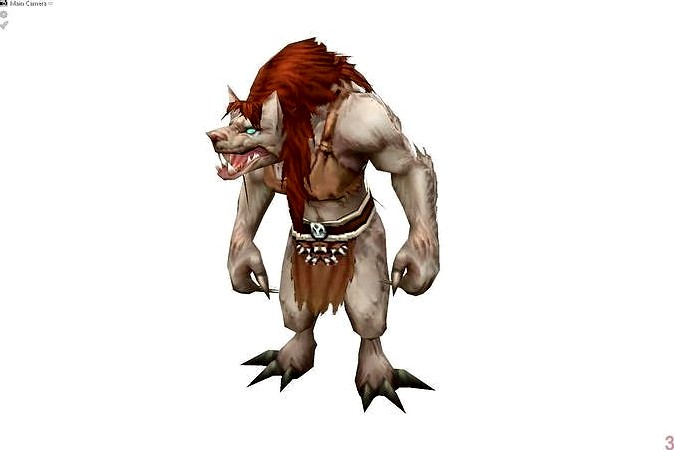 Game vr model with binding and animation - werewolf wolf soldier