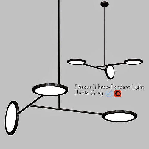 Discus Three Pendant Light Jamie Gray