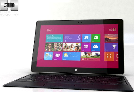 Microsoft Surface Pro with Type Cover 3D Model