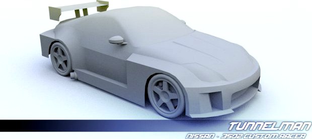 Low Poly Nissan 350Z Custom 3D Model