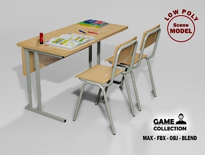 School Table 1 Lowpoly