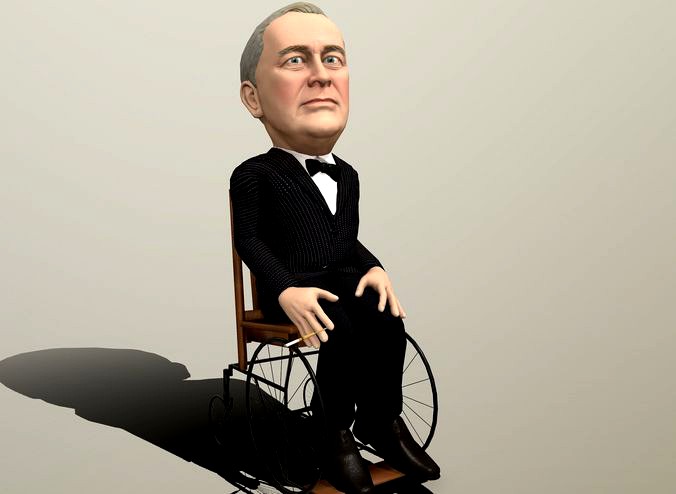 Franklin Delano Roosevelt stylized rigged animated 3Dcharacter
