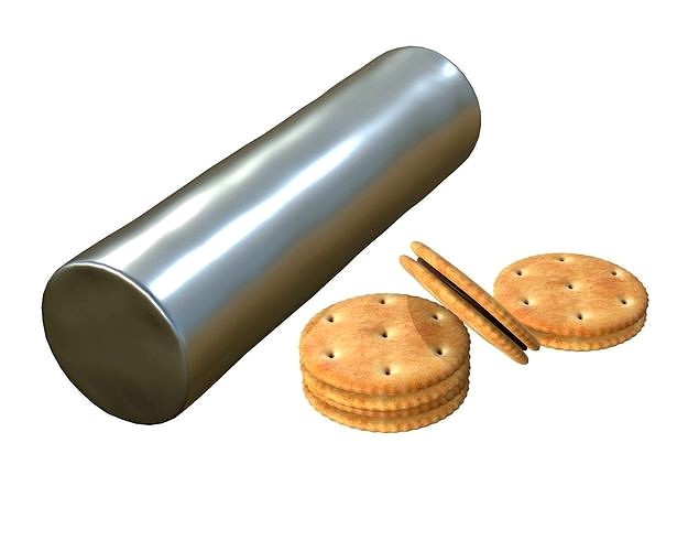 Round cookie with chocolate and cylinder type package
