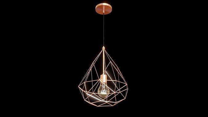 Lamp Diamond Copper 3D Model