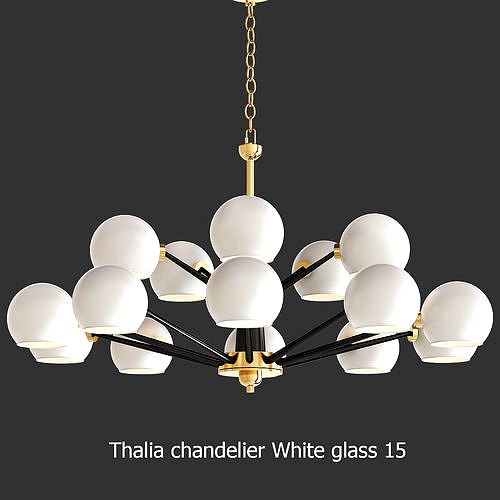 Thalia chandelier White glass 15