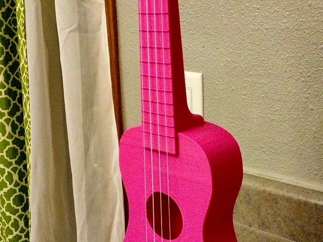 "Nukulele" Playable soprano Ukulele, sounds great printable without supports. by Rips