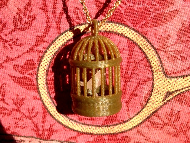 Bird in Cage Pendant by katharos