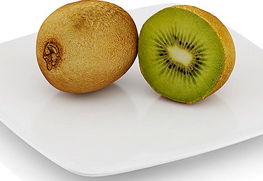 Halved kiwi fruit