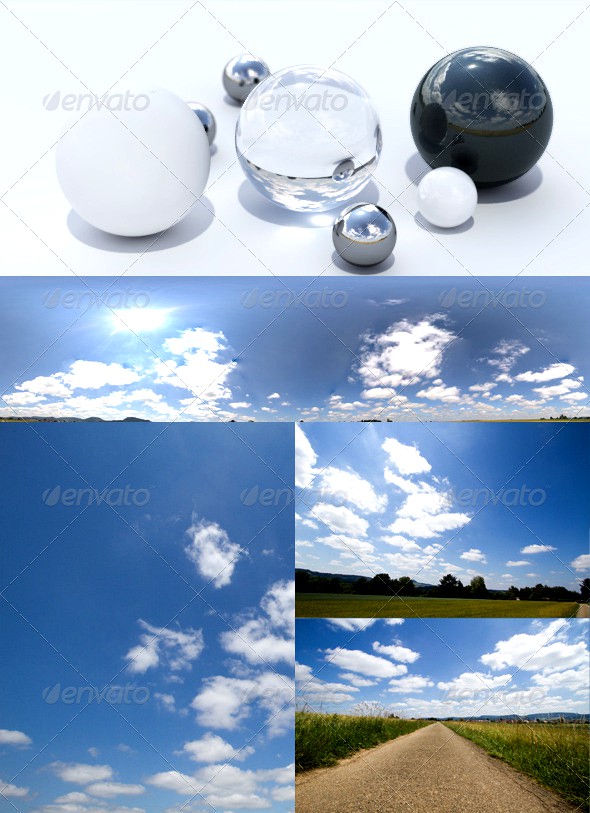 HDRI spherical panorama -1310- sunny sky / clouds