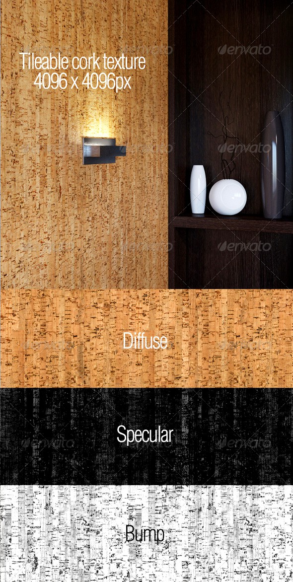 High resolution tileable cork texture