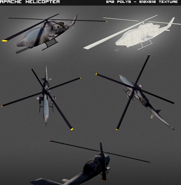 Apache Helicopter lowpoly