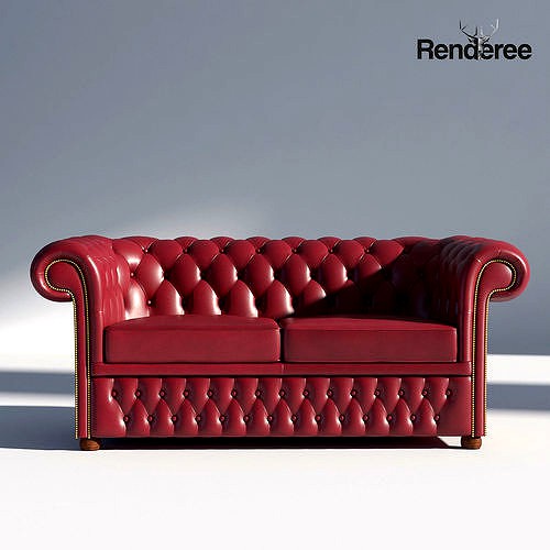 Chesterfiled Sofa 2 Red