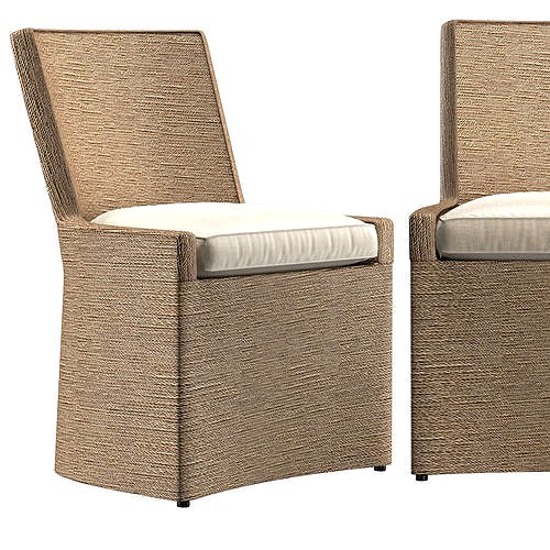 MARISOL SEAGRASS WOVEN BASE TRACK SIDE CHAIR