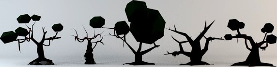 Low Poly Cursed Trees Pack 1