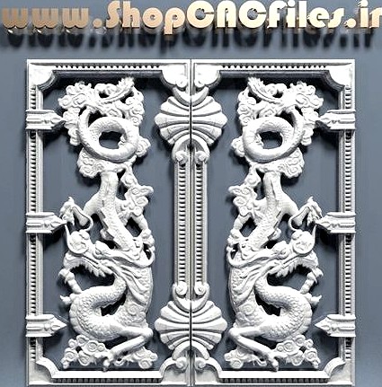 backgammon carved dragon sides 3d model