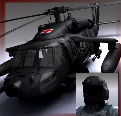 Battlehawk Military Helicopter 3D Model
