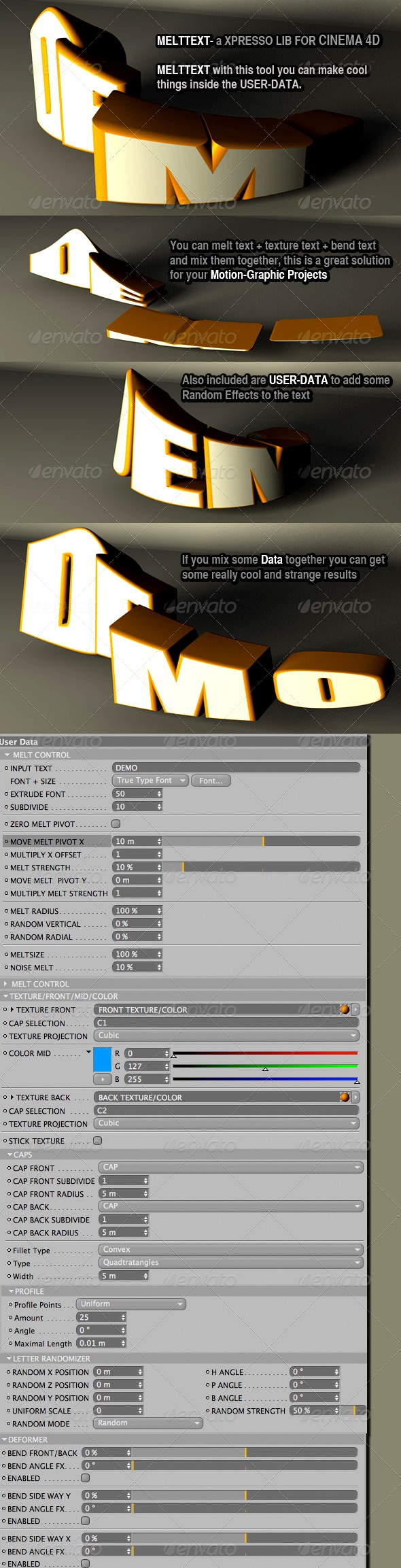 MELTTEXT- a XPRESSO LIB FOR CINEMA 4D