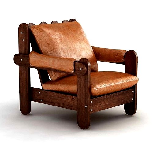 vintage mid century brazilian lounge chair 3d model