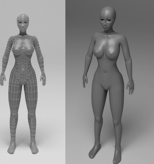 Female Base Mesh Low Poly