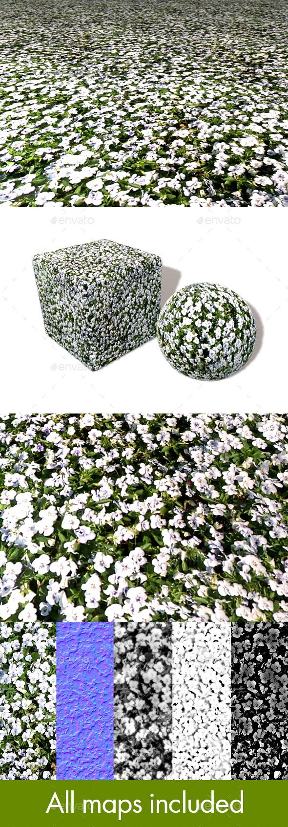 White Flowerbed Seamless Texture