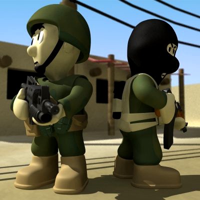Stylized Soldiers  Town Environment 3D Model