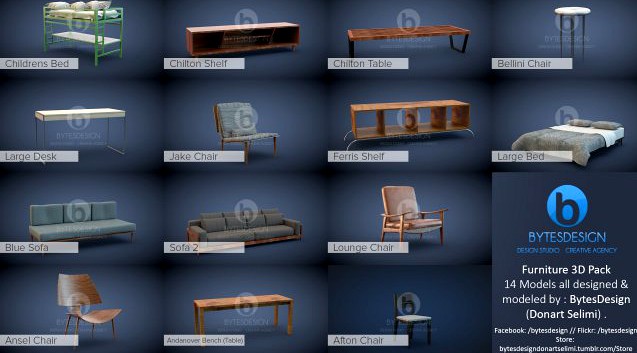 3D Furniture Models 3D Model