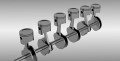 Animated Six Cylinder Engine 3D Model