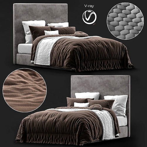 Bed Blanket Cover Crystal Velvet Bed Cover 3d model