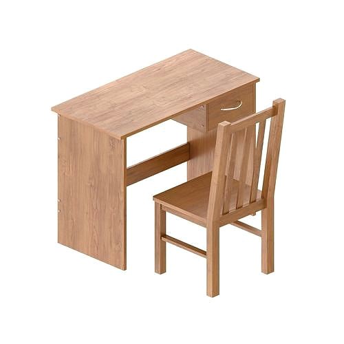 Wooden table with chair