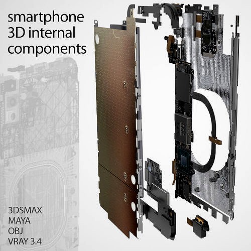 Generic Smartphone 3D components set