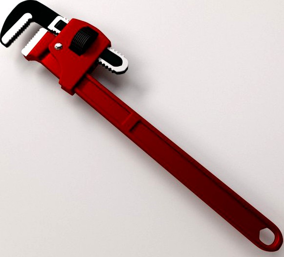 Adjustable Pipe Wrench 3D Model