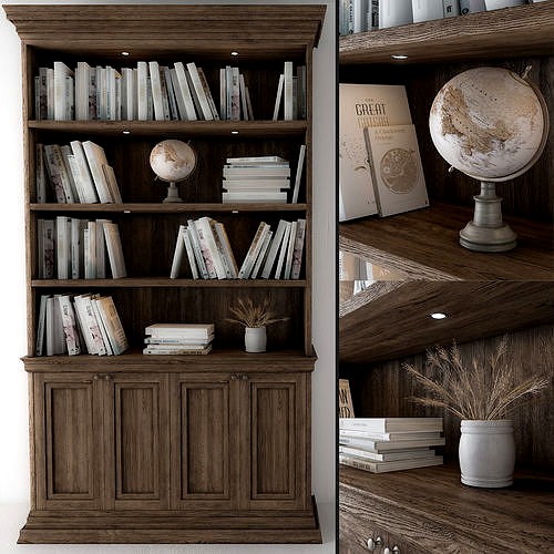 wooden library bookcase