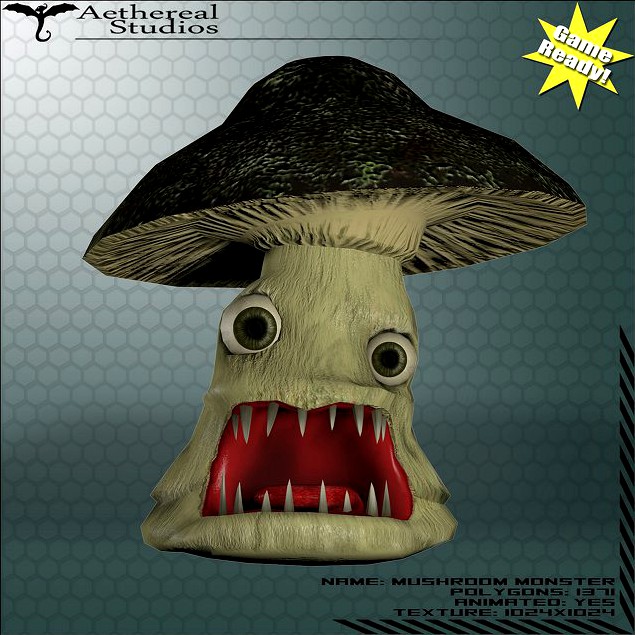 Mushroom Monster 3D Model