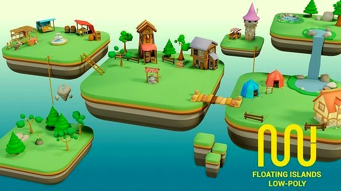 Floating City - Low-Poly Asset Pack