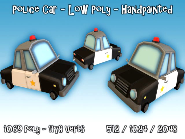 Police Car  Low Poly 3D Model