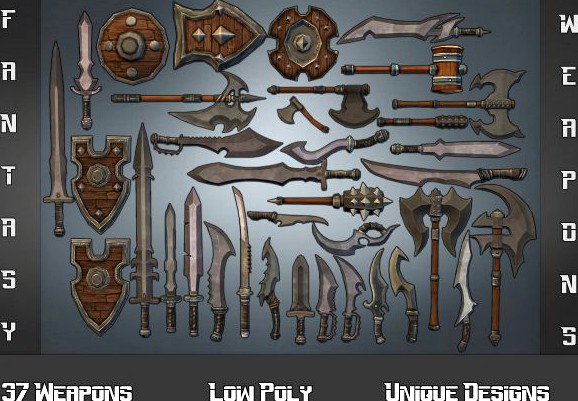 Fantasy Weapon Collection 3D Model