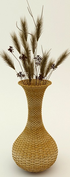Плетеная ваза с сухоцветами