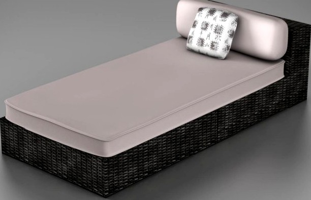 Wicker chaise 3D Model
