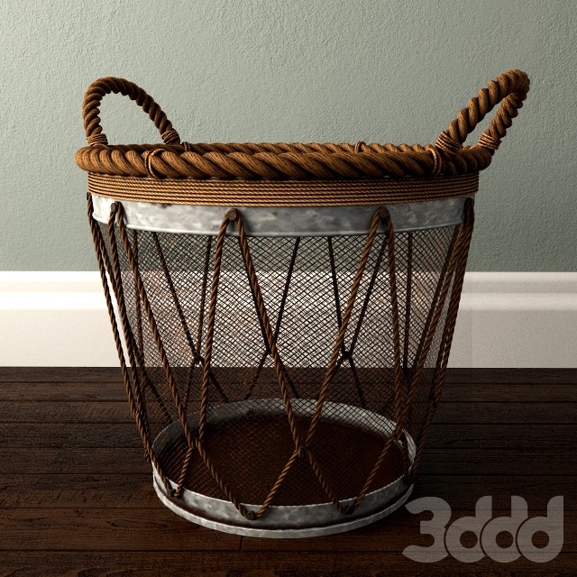 Assorted Metal Burlap Basket