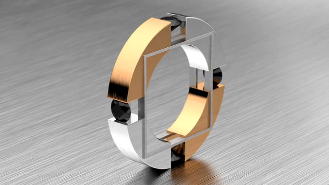 Combined Male Diamond Ring | 3D