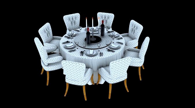 Dining Table And Chairs Set | 3D