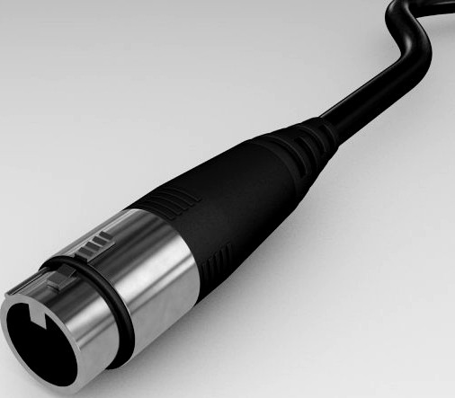 XLR 3 Pins Female Connector 3D Model