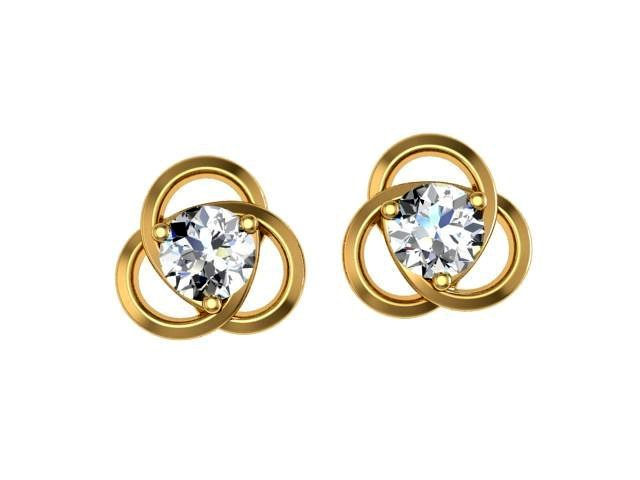 Earrings  kids with diamonds  | 3D