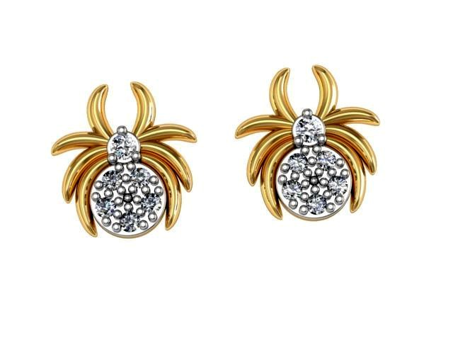 Earrings kids spiders | 3D