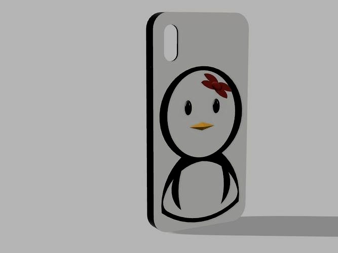 Penguin Gal cover for IphoneX | 3D