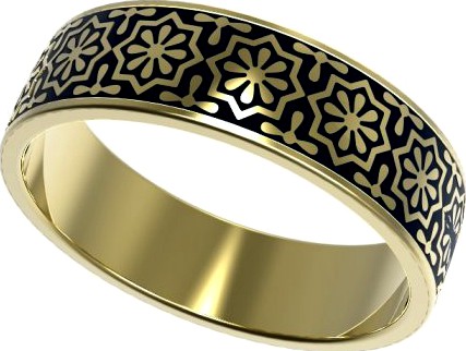 Gold ring with enamel 10 3D Model