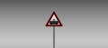 Tram crossing sign 3D Model